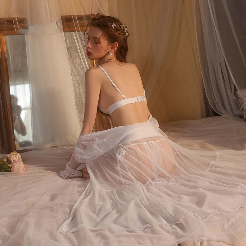 人気を独占中♡ ノンワイヤー 総レース 単品注文 過激 超セクシー ブラ＆ショーツセット