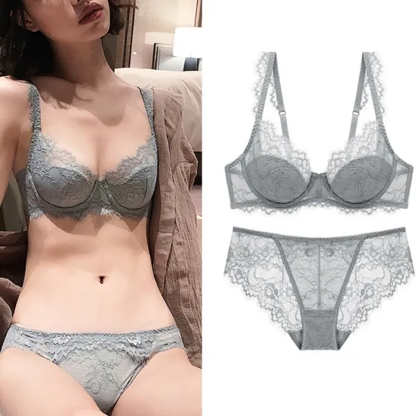 まん丸バスト レース 薄い ワイヤー入り A-Eカップ セクシー おしゃれ 美乳 ブラ・ショーツセット