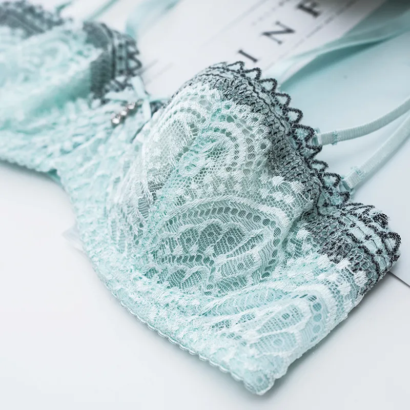 エロカワ 薄い セクシー 1/2カップ ワイヤー入り A-Cカップ レース ブラ・ショーツセット