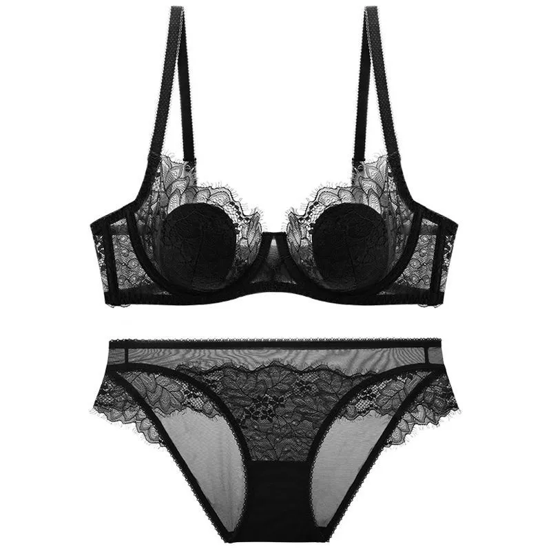 女子力UP 蒸れない レース 切り替え A-Eカップ 単品販売可能 ワイヤー入り 美胸 セクシー ブラ・ショーツセット