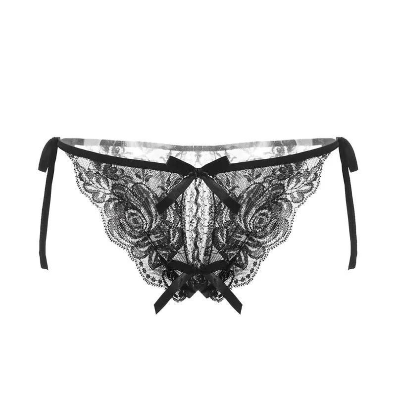 絶対欲しい 脱ぎやすい 紐パン 穴開き レース 切り替え 透け 透かし彫り Tバック・タンガ