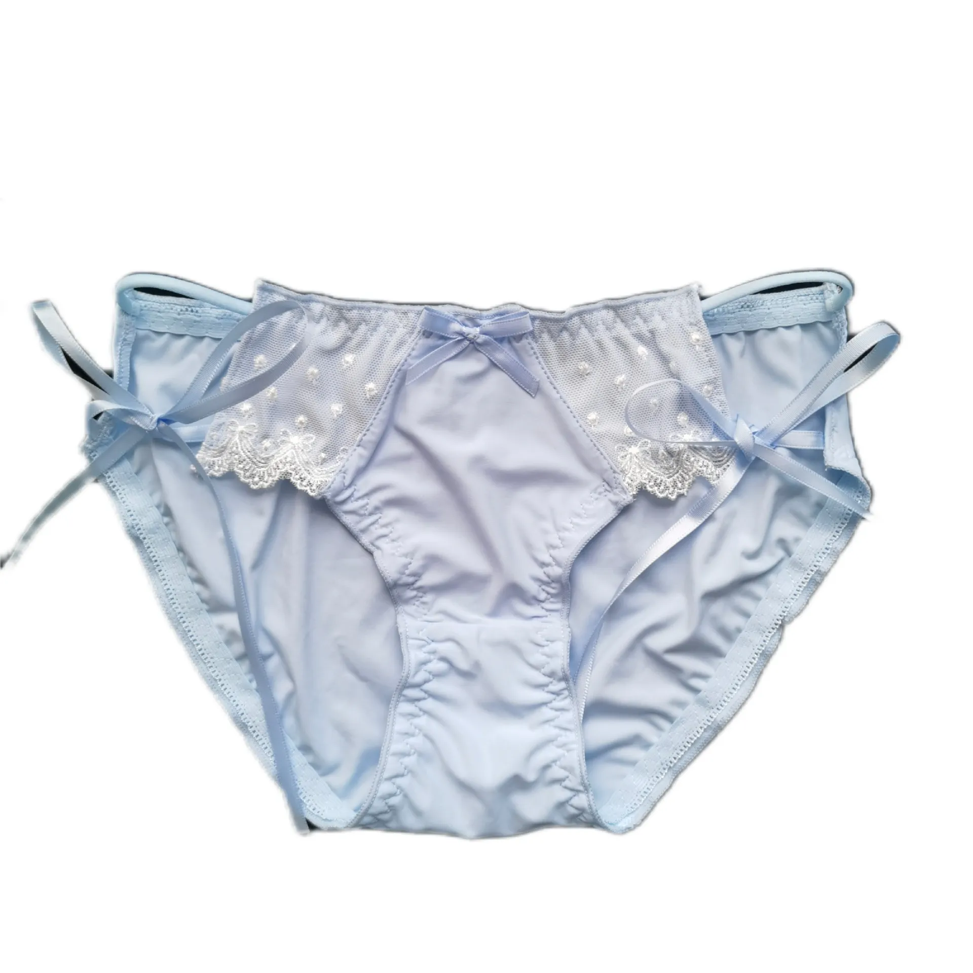 興奮を煽り 脱ぎやすい ボウタイ ドット柄 セクシー レース 切り替え 肌触りよく Tバック・タンガ