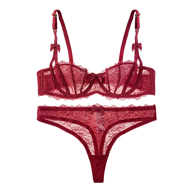 フランス式 レース 脇高 ワイヤー入り A-Eカップ バストアップ 美胸 ブラ・ショーツセット