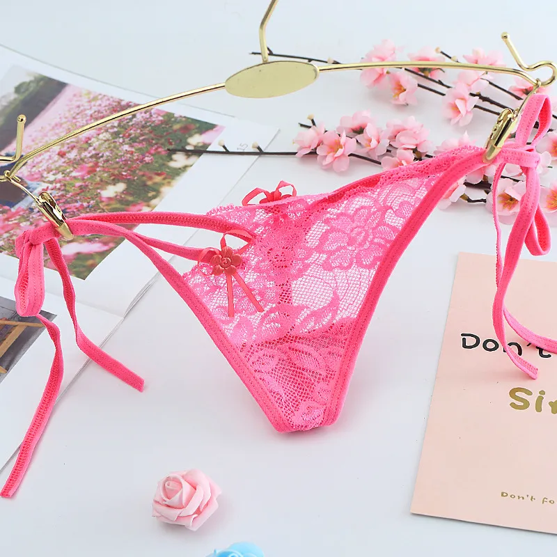 絶対欲しい 総レース 薄い 紐パン 瞬間脱着 通気性良い 透け透け Ｔバック・タンガ