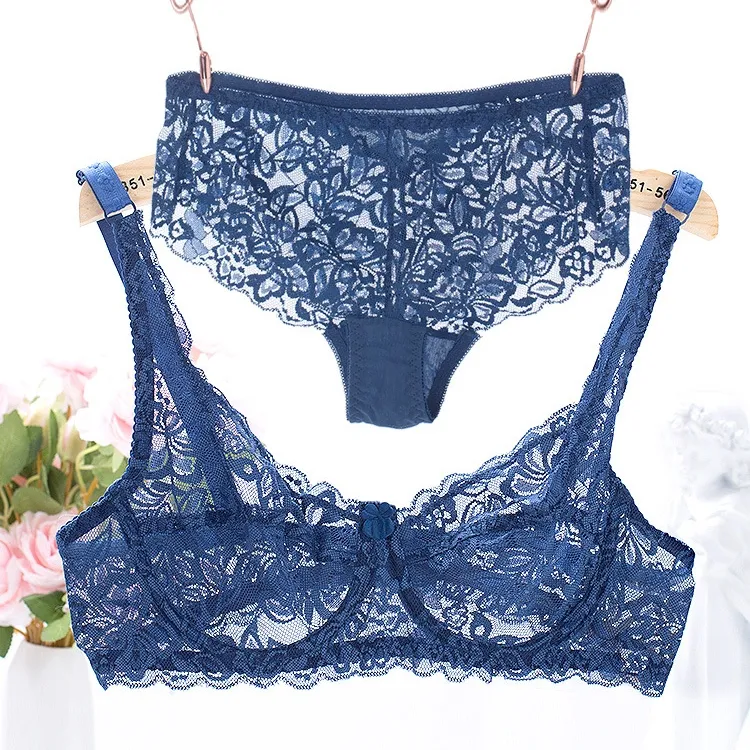 【激安セール】総レース 透け感 ワイヤー入り A-Cカップ セクシー ボリュームアップ ブラ・ショーツセット