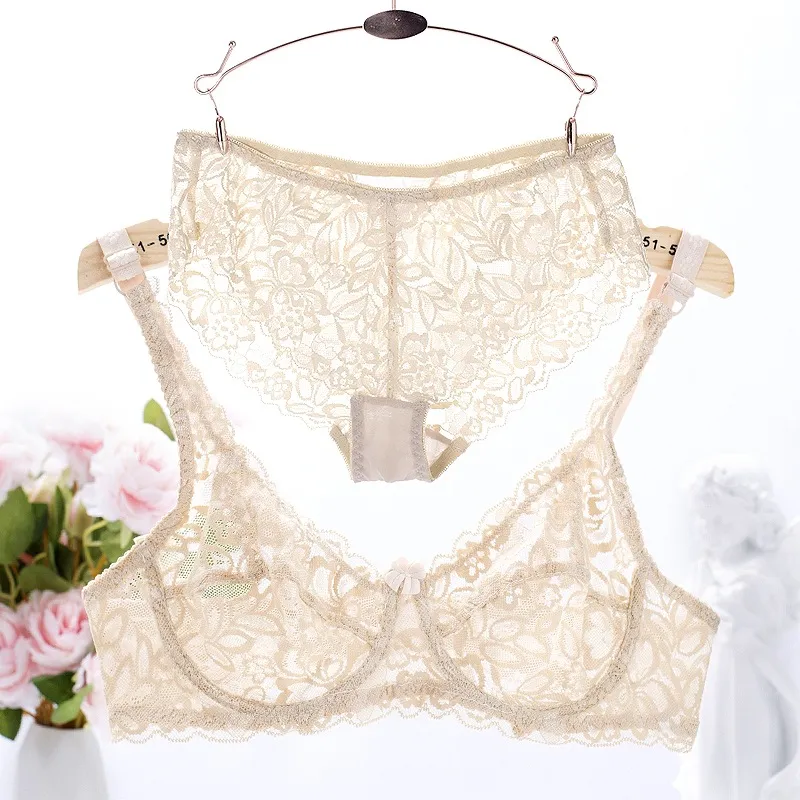 【激安セール】総レース 透け感 ワイヤー入り A-Cカップ セクシー ボリュームアップ ブラ・ショーツセット
