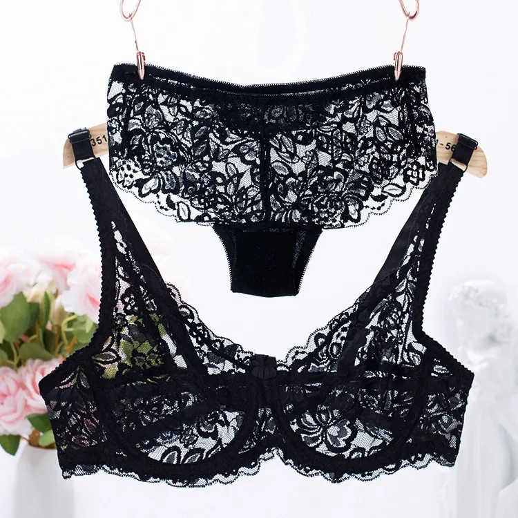 【激安セール】総レース 透け感 ワイヤー入り A-Cカップ セクシー ボリュームアップ ブラ・ショーツセット