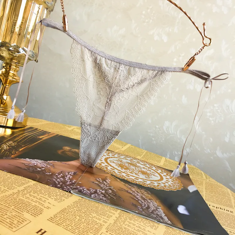 総レース 薄い ボウタイ 通気性良い セクシー 透け透け ローウエスト Ｔバック・タンガ
