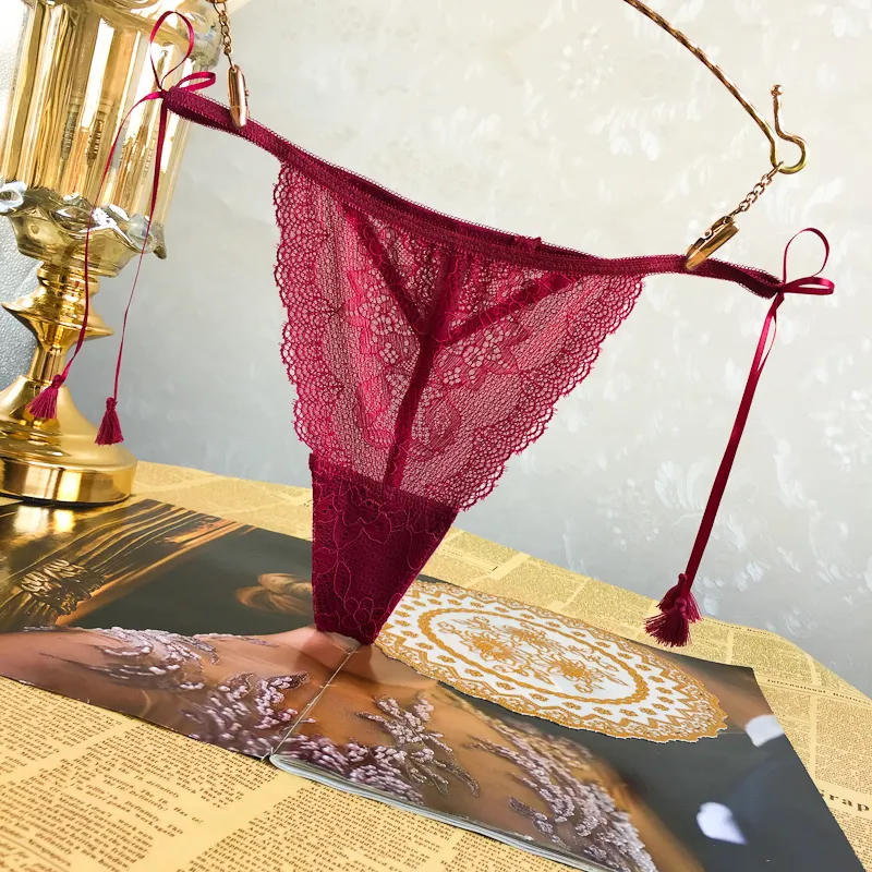 総レース 薄い ボウタイ 通気性良い セクシー 透け透け ローウエスト Ｔバック・タンガ