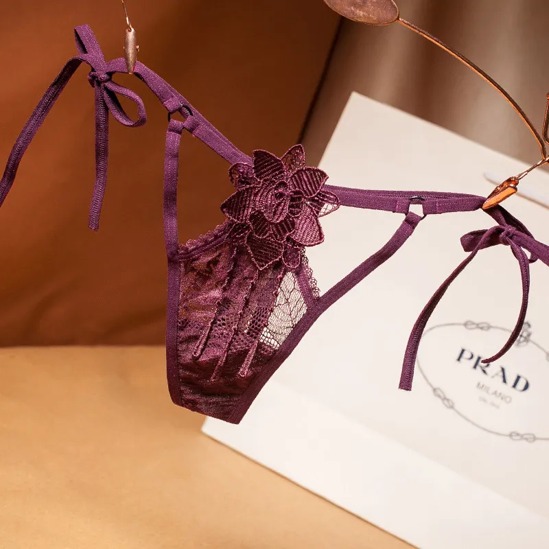 大人らしい セクシー 透かし彫り 紐パン 無地 Tバック・タンガ