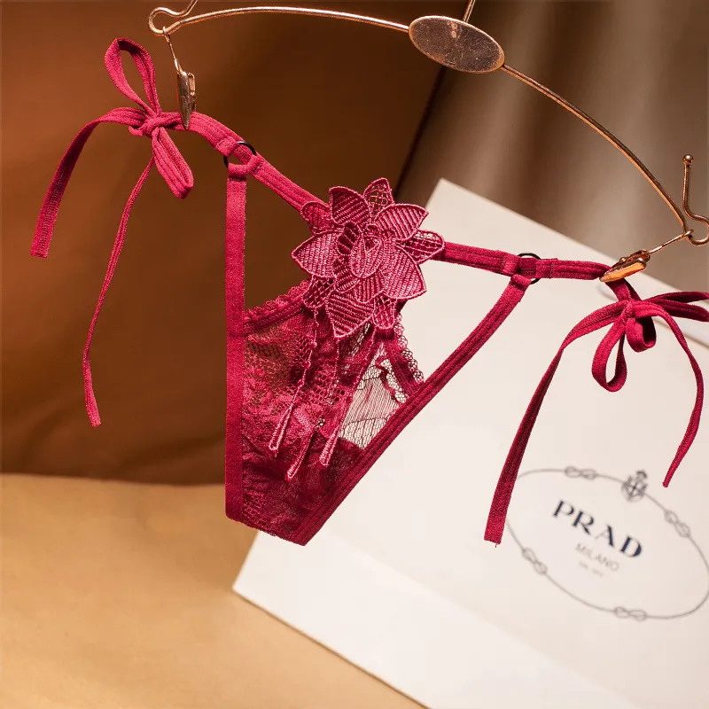 大人らしい セクシー 透かし彫り 紐パン 無地 Tバック・タンガ