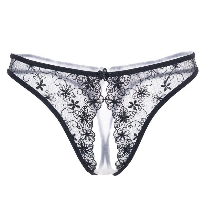 レース刺繡穴あきエロ下着セクシーランジェリーTバック・タンガ