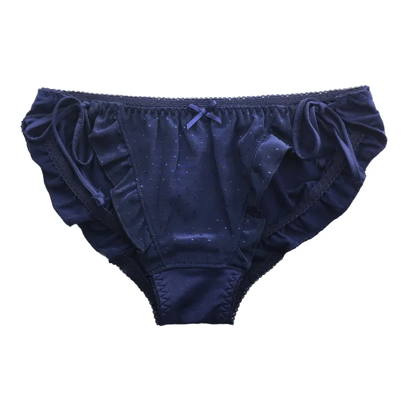 魅力的スウィート無地ボウタイリボンローウエストTバック・タンガ