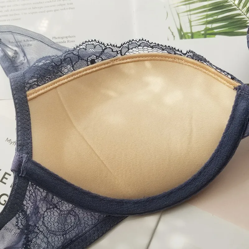 （B-Eカップ）セクシー フランス系 ノンワイヤー 無地 パッドあり ブラ・ショーツセット