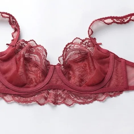 【総レース】A-Eカップ 透かし彫り 後ろホック 調節可 ワイヤー入り ブラ・ショーツセット