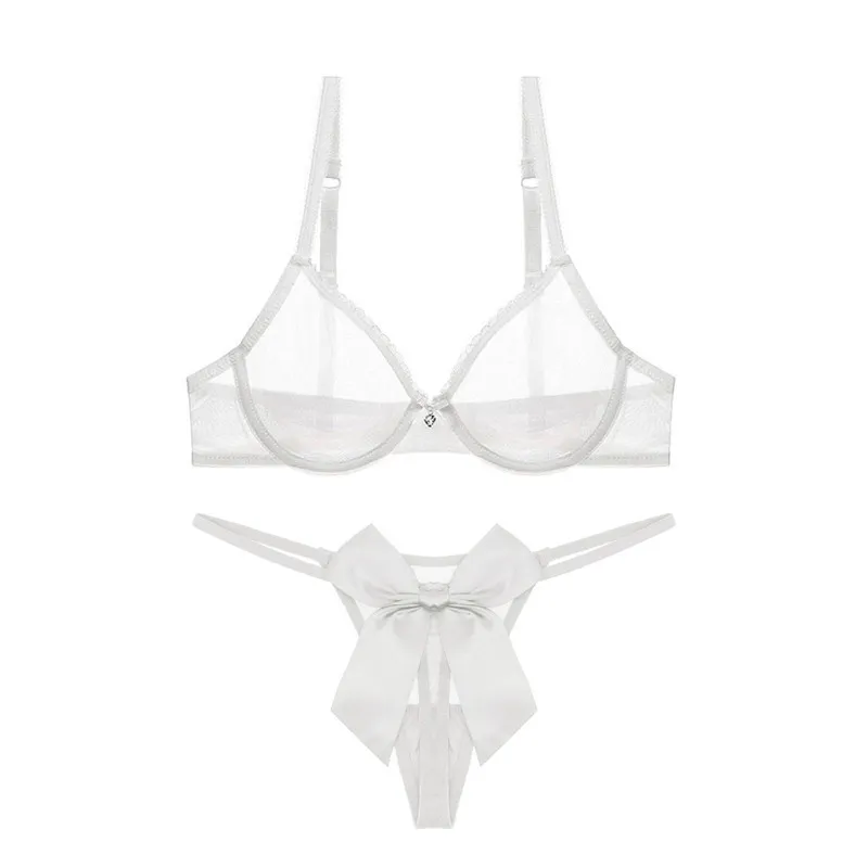 圧倒的なセクシー レース 透け感 ワイヤー入り 大きいサイズ A-Eカップ Tバック ブラ・ショーツセット