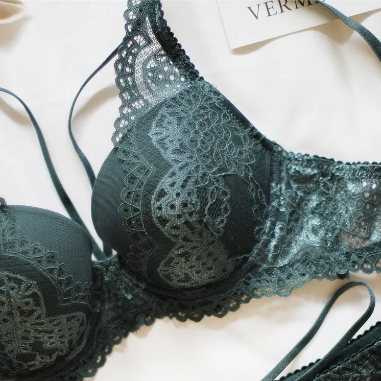 エレガント レース 切り替え ワイヤー入り A-Cカップ 盛れる 美谷間 ブラ・ショーツセット