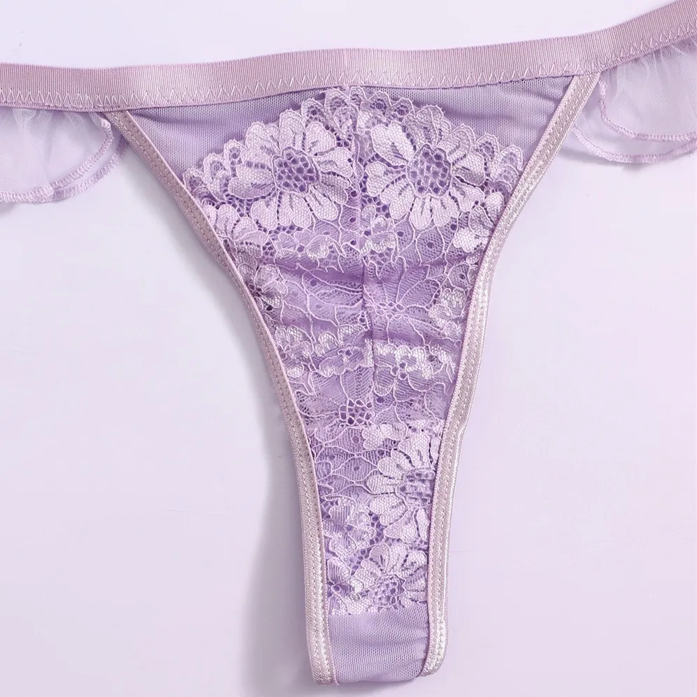 フランス式 高級感 セクシー レース 切り替え ノンワイヤー ゴージャス ブラ・ショーツセット