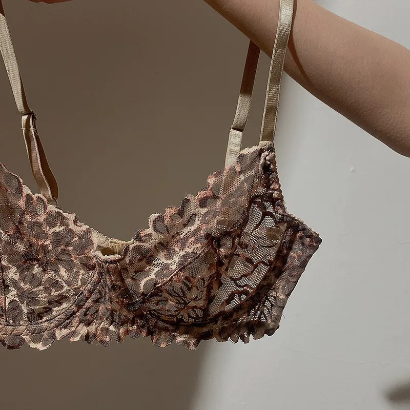 フランス式 超薄手 レース ワイヤー入り セクシー A-Dカップ 美胸 ブラ・ショーツセット