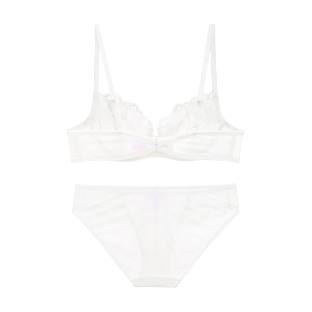 フェミニン 離れ乳改善 ワイヤー入り A-Eカップ レース 美乳 スケスケ ブラ・ショーツセット