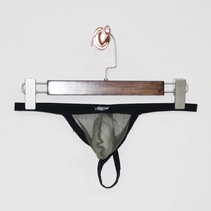 目を惹く セクシー 丸見 全7色 ホット 誘惑的 メッシュ 配色 切り替え Tバック メンズ