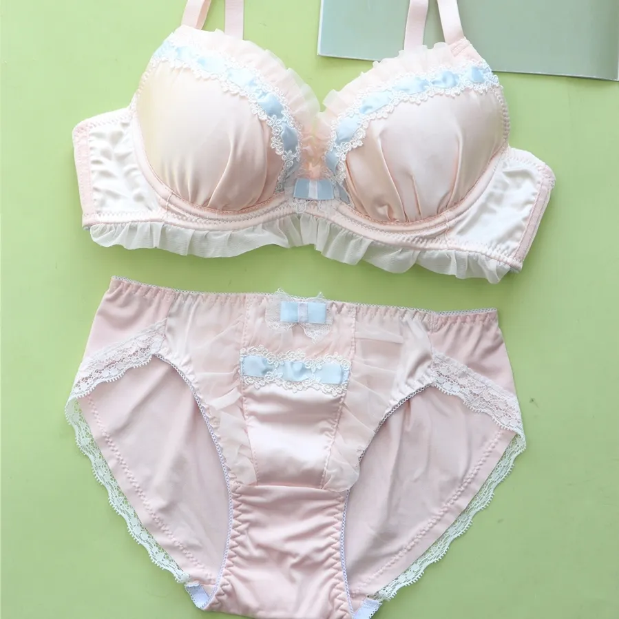 ガーリッシュ 単品販売可能 離れ乳改善 ワイヤー入り A-Eカップ レース 補正 ブラ・ショーツセット