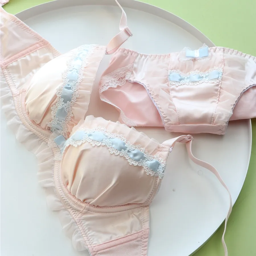 ガーリッシュ 単品販売可能 離れ乳改善 ワイヤー入り A-Eカップ レース 補正 ブラ・ショーツセット