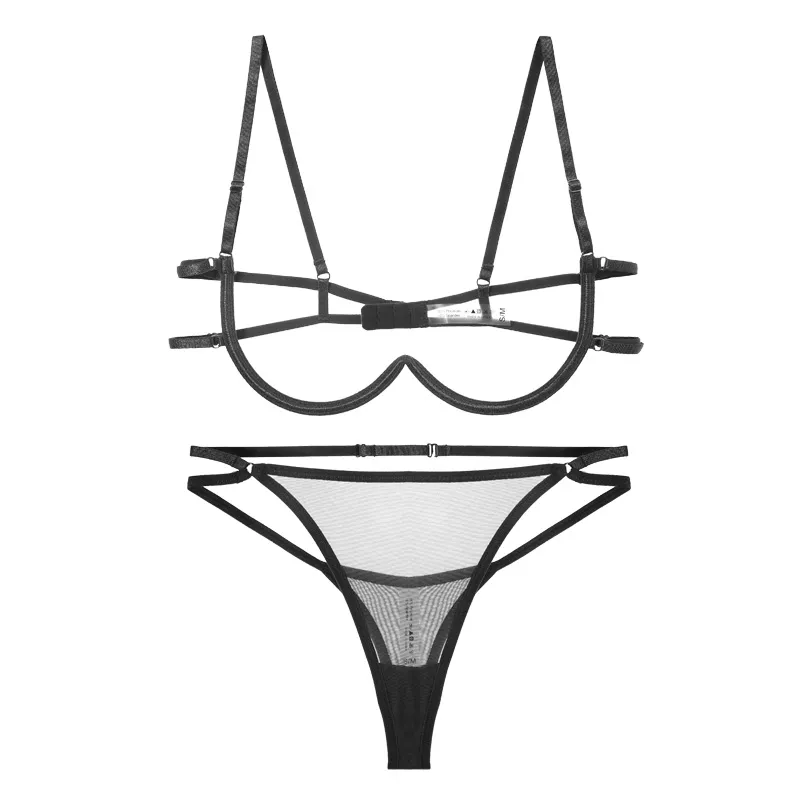 超セクシー ワイヤー入り 透かし彫り A-Cカップ しっかり支え 薄手 小さく見せる ブラ・ショーツセット