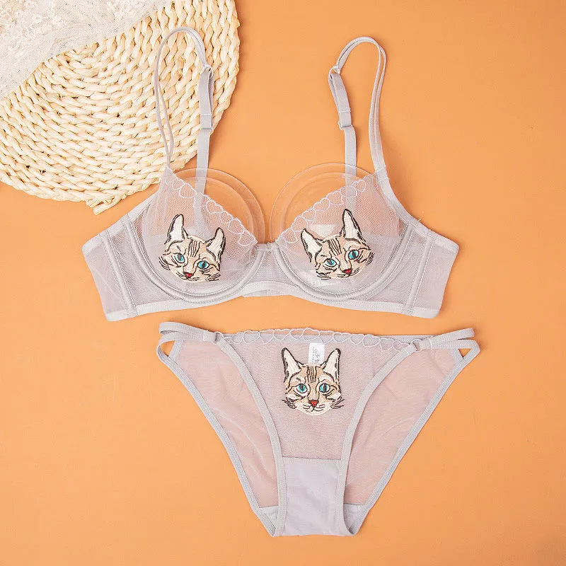 レディース 絶対可愛い セクシー A-Eカップ  ワイヤー入り アニマル柄 ブラ·ショーツセット