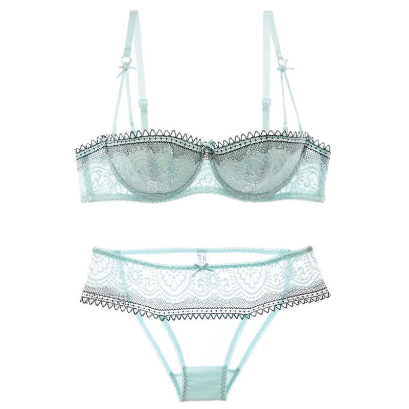 胸大きく見え 超薄め 単品販売可能 バストアップ A-Eカップ グラマーサイズ ワイヤー入り ブラ・ショーツセット