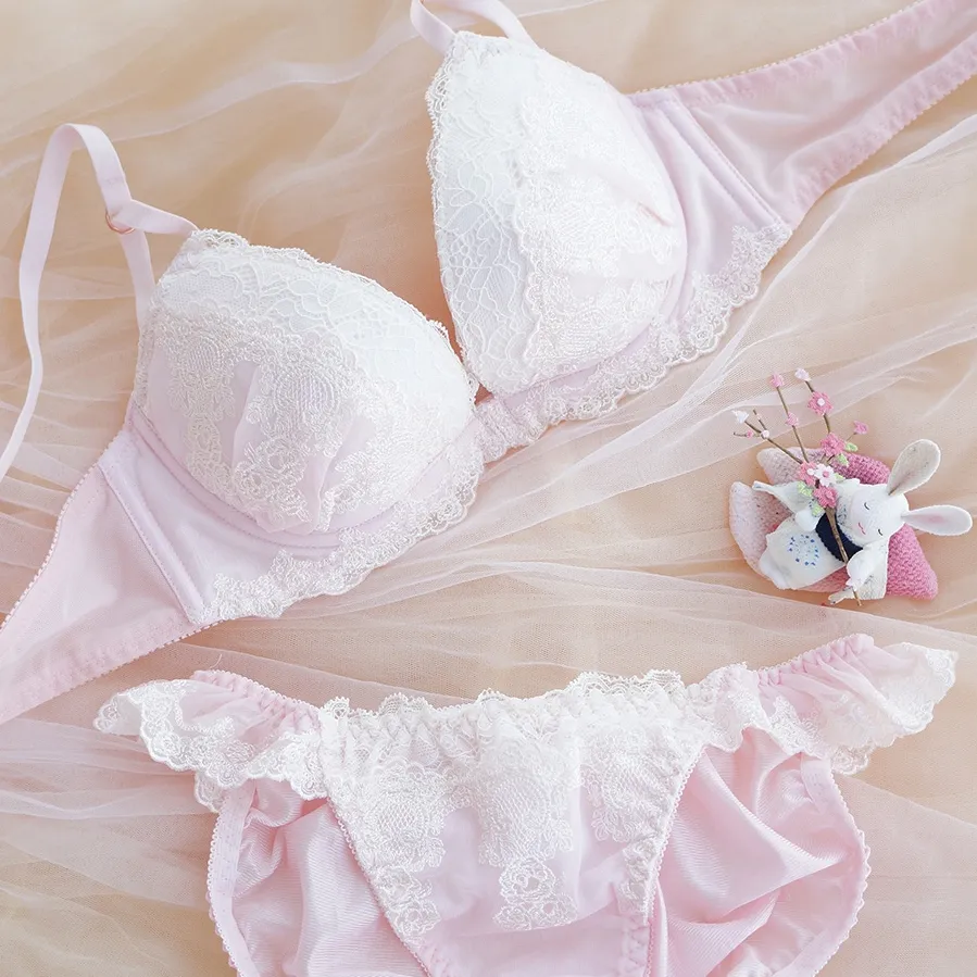 超盛り A-Fカップ エレガント レース ワイヤー入り 3色展開 パッドあり ブラ・ショーツセット