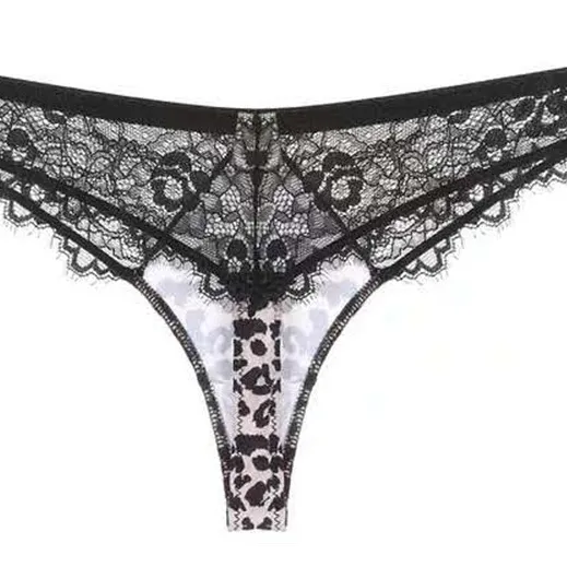 背中魅せ ヒョウ柄 セクシー レース 切り替え A-Cカップ ノンワイヤー 欧米風 ブラ・ショーツセット