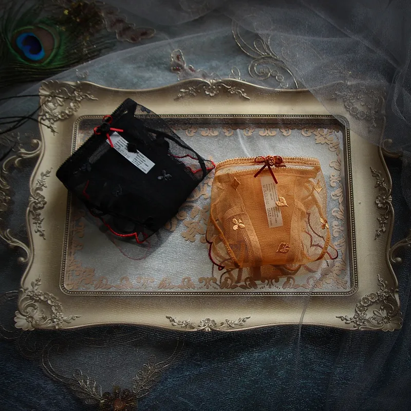 セクシー レース 透かし彫り 無地 刺繍 Ｔバック・タンガ