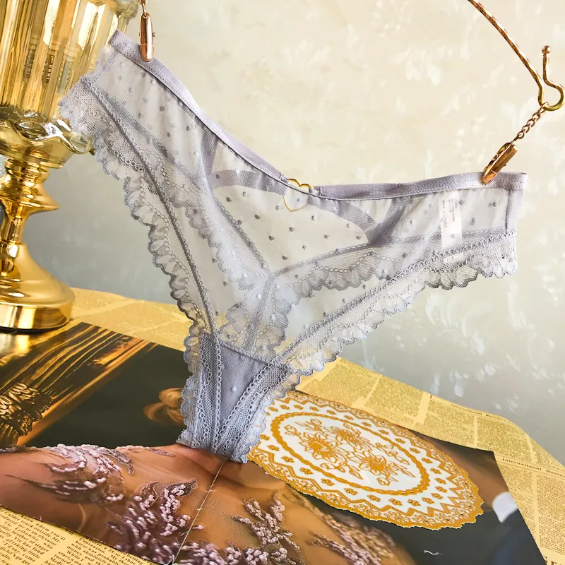 大人気 セクシー レース ローウエスト 透かし彫り ドット柄 Tバック・タンガ