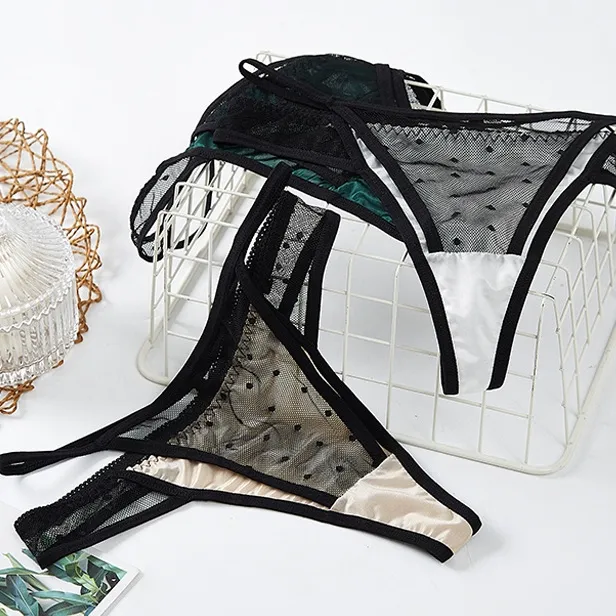 北ヨーロッパ系 5色 ドット柄 レース 透かし彫り 彼を魅了 超セクシー Tバック・タンガ