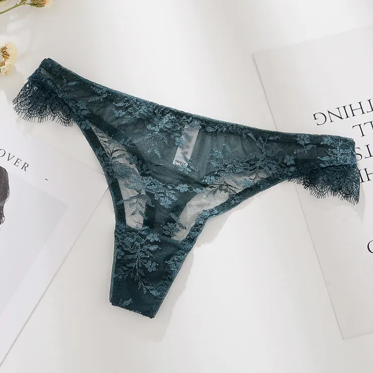 圧倒的セクシー 透け感 レース 通気性良い 刺繡 お洒落 Tバック・タンガ