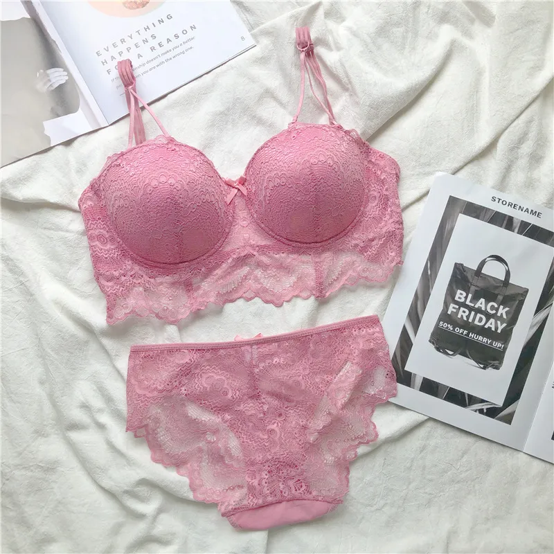 バストアップ 盛れる レース ワイヤー入り 育乳 補正 B-Eカップ 脇高 ブラ・ショーツセット