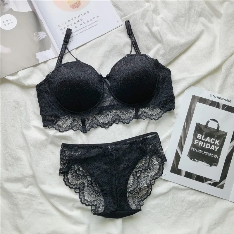 バストアップ 盛れる レース ワイヤー入り 育乳 補正 B-Eカップ 脇高 ブラ・ショーツセット