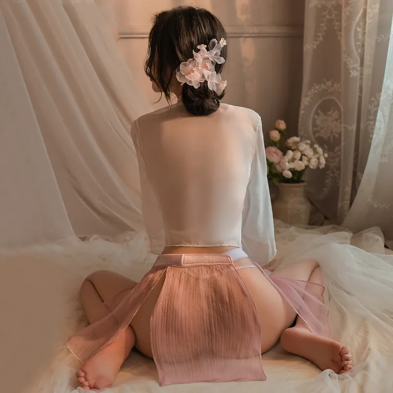 中国風 透け感 エロ下着の王道！ふんわり エッチ おしゃれ度高め 刺繍 セクシー 超絶 ベビードール