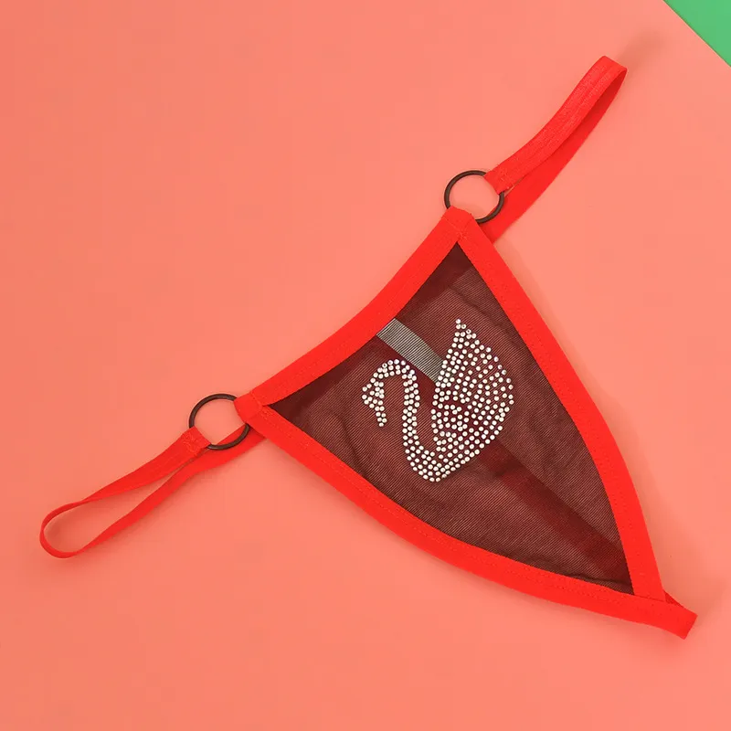 民族風 プリント 透け レース 脱ぎやすい 興奮度アップ セクシー Tバック・タンガ