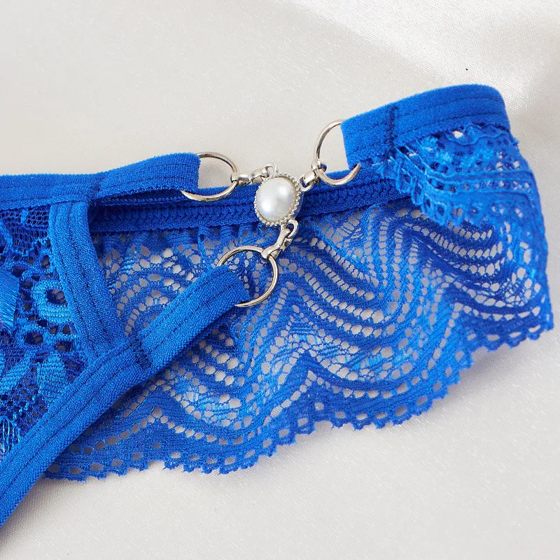 【全6色】誘惑力アップ セクシー レース ビーズ 透かし彫り 切り替え パンティ Tバック・タンガ