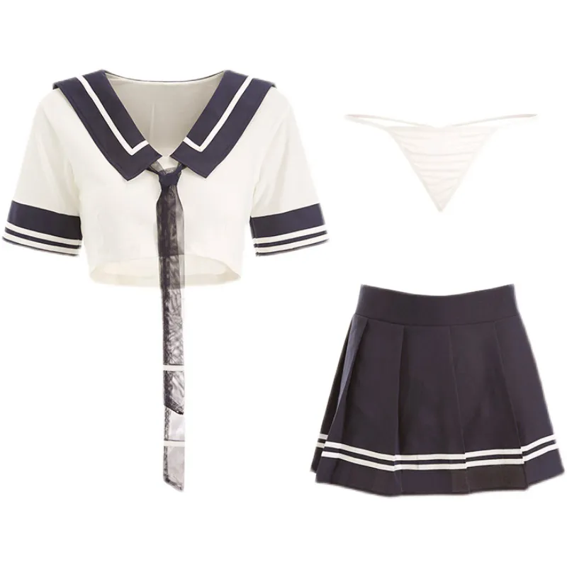 【先輩♡】エロカワ コスプレ セーラー服 リボン飾り JK セクシー 配色 遊び ベビードール