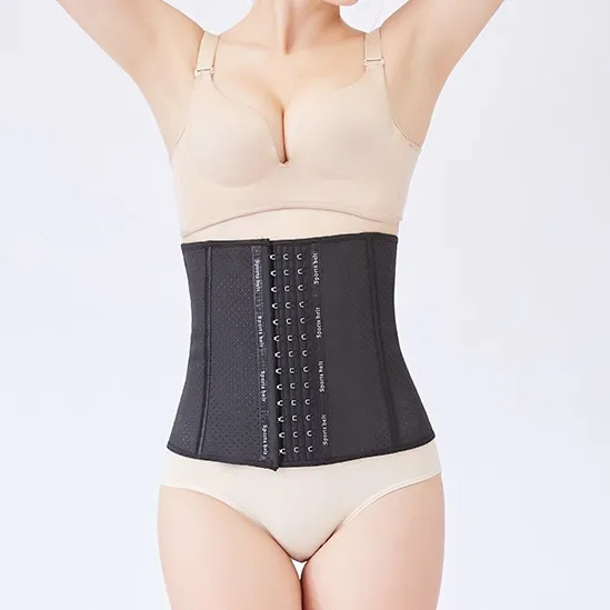 ラテックス 高通気 着瘦せ フロントホック 産後 体型補正 お腹を引き締める ウエストニッパー