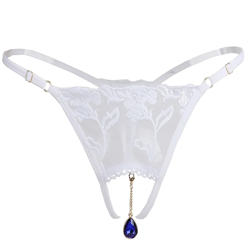 フェミニン 刺繡 メッシュ 透け感 ラインストーン 穴開き 過激エロ Ｔバック・タンガ