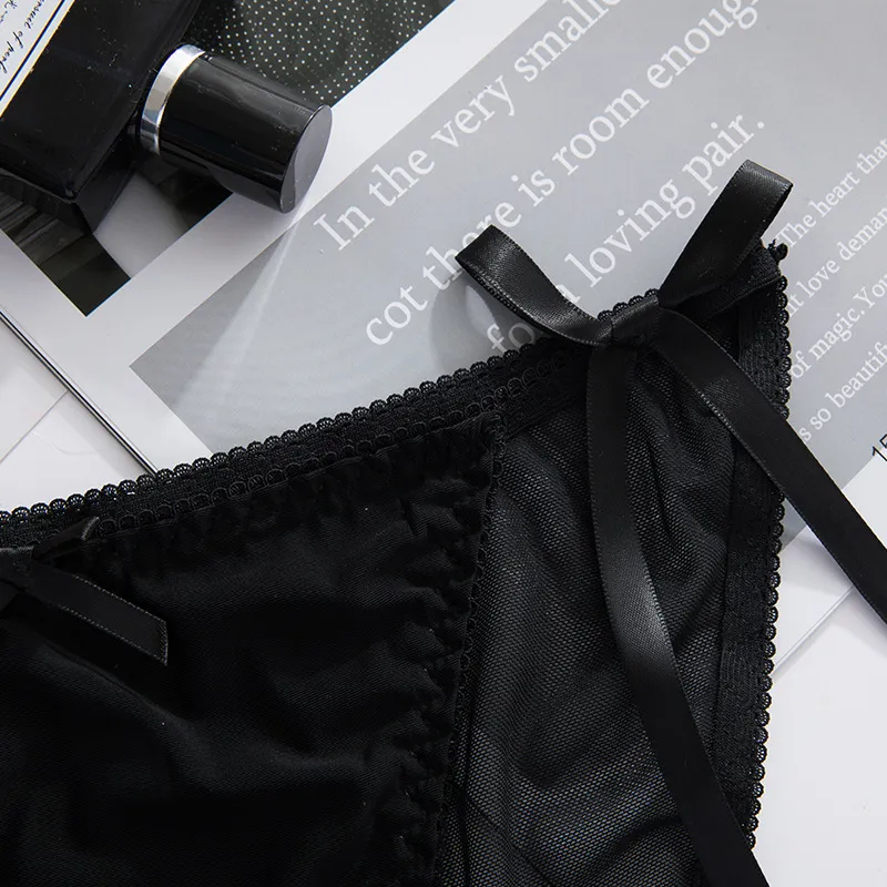 絶対欲しい リボン飾り 着心地良い 高通気 スケスケ  抗菌防臭 Tバック・タンガ