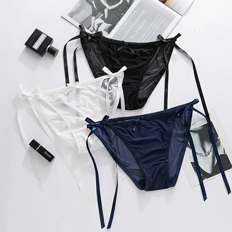 絶対欲しい リボン飾り 着心地良い 高通気 スケスケ  抗菌防臭 Tバック・タンガ