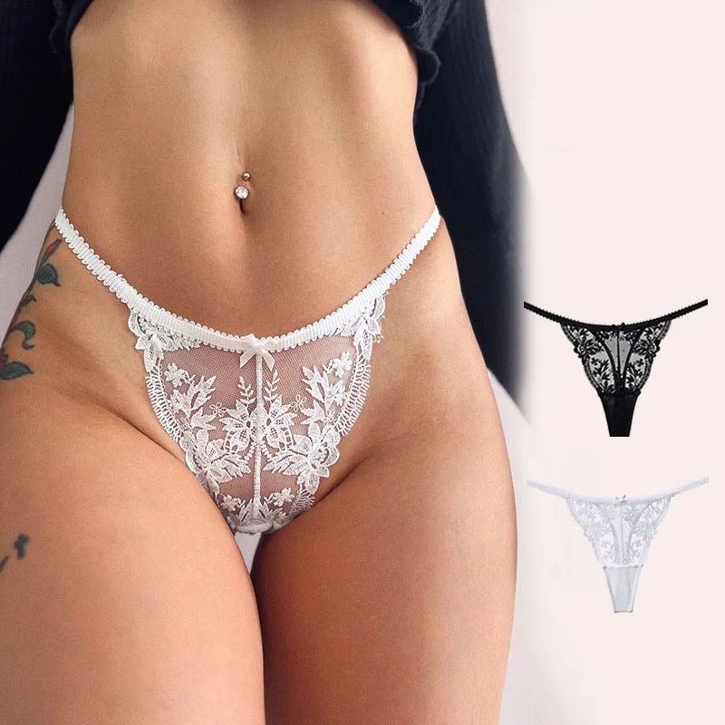 フランス式 レース 刺繡 超薄め 透け透け 美尻 セクシー 誘惑効果良い Tバック・タンガ