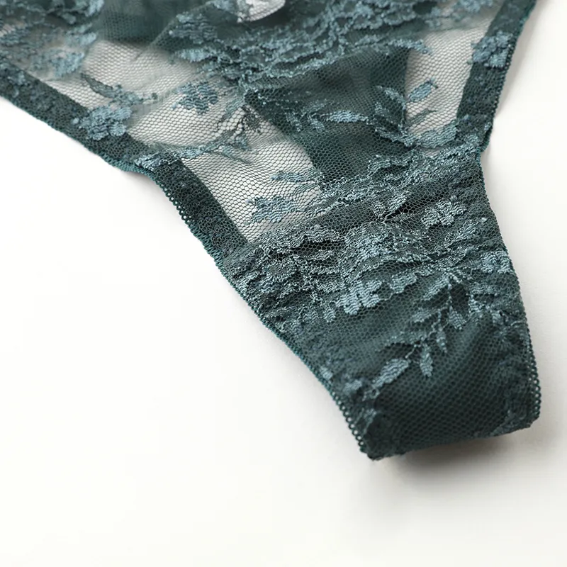 上品さたっぷり セクシー 透け感 レース 柔らかい 花柄 Tバック・タンガ