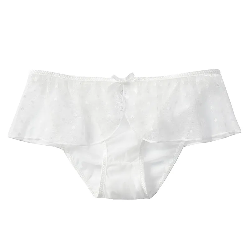 ハート柄 セクシー 透け感 レース フリル 可愛い 薄手 高通気 Ｔバック・タンガ