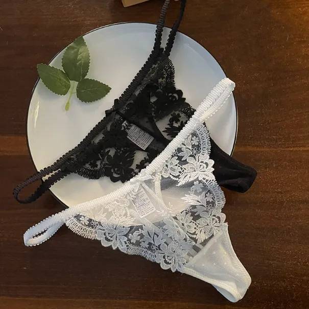 人気爆発 セクシー 刺繡 レース スケスケ マンネリ解消 誘惑 無地 オシャレＴバック・タンガ